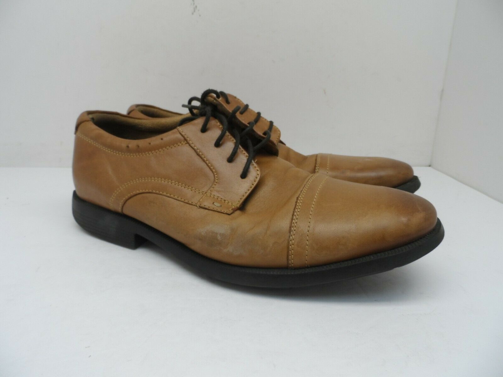 Nunn Bush Men&#39;s Dixon Cap Toe Lace Up Oxford Cognac Size 8M - $21.37