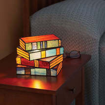 Colored Glass Folding Book Lamp Resin Crafts Table Lamp - £23.82 GBP+