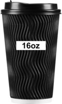 16oz Disposable Coffee Cups with Lids,50Pack Disposable Coffee Cups - $336.00 MXN