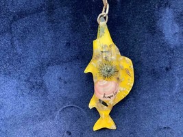 Vintage Souvenir Keyring Acapulco Mexico Keychain Yellow Fish Ancien Porte-Clés - £4.93 GBP