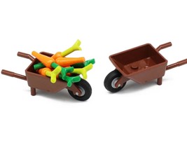 2pcs. Wheelbarrow of 20pcs. Food-Bricks-Mix Lot-Brick Parts-Play Toys-Brick Acce - £3.89 GBP