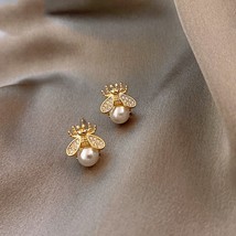 Bee  Earrings Rhinestone Fashion Romantic Animal Earrings Women Accessories Part - £6.99 GBP