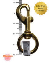 4 7/8&quot; brass snaphook/clasp with round 11/4&quot; swivel eye. Lead Ropes, big... - $8.06