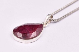 925 Silver Ruby Wonderful Gemstone Handmade Beautiful Women Best Pendant Gift - £28.29 GBP+