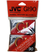 2 Pack JVC Blank Audio Cassette Tape Brand New Sealed GI-90 Normal Type ... - $9.99