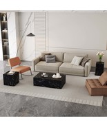 Black Marble Texture MDF Coffee Table Set for Modern Home Harmony - €397,64 EUR