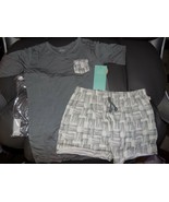 Posh Peanut Rivers Grey 2 PC V-Neck Patch Pocket Shorts Set Size 6 Boy&#39;s... - £94.71 GBP