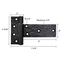 6&quot; Decorative Tee Cast Iron Strap Hinge Gate Door Black Finish - $21.95