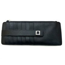 Lodis Black Leather Zippered Coin Credit Card Holder &amp; ID Case Wallet - £12.46 GBP