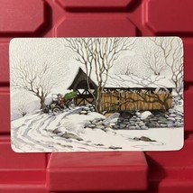 Snow Covered Bridge Seasons Greetings Hallmark Postcard Made In The USA Vintage - £6.76 GBP