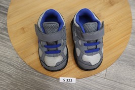Nike Shoes Infant Toddler Boy Size 4.5C Gray Blue Casual Sneaker Hook Loop Strap - £19.45 GBP