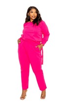 Women&#39;s Hot Pink Plus Size Detailed Lounge Set (3XL) - $127.71