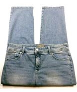 Chico&#39;s So Slimming Women&#39;s Crop Jeans Size Medium Rhinestones Stretch Blue - $42.81 CAD