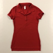 NOBO No Boundaries Junior’s Short Sleeve Collared Pullover Red Shirt Top... - $10.39