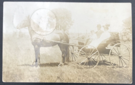 1909 RPPC Family in Sundays Best in Horse Drawn 4-Wheel Carriage Photo P... - $25.08