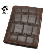 TAUREN Trendy High Quality Genuine Leather Crocodile Style Short Wallet ... - £19.95 GBP
