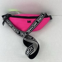 Michael Kors Waist Bag Fanny Belt Sling Neon Pink Black Zip - £56.26 GBP