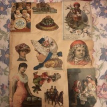 1800s Vintage Die Cut Scrapbook Page w/Beautiful Large Die Cuts on Both ... - $19.83