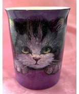 1992 Purple Coffee Tea Mug Cup Cha Cult Gray Kitten 4&quot; Tall - $150.34 MXN