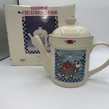 Transfer Int&#39;l Corp Checkerboard Farms COW Pattern Stoneware Teapot - £23.06 GBP