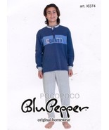 Schlafanzug Serafino Junge Lange Ärmel Baumwolle Interlock Blu Pepper Ar... - £22.41 GBP