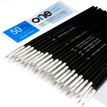 50 Pcs Pack of Synthetic Sable Fine Detail Paint Brushes Set for Miniature, Scal - £23.36 GBP