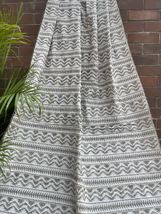 Pure Cotton Gray Ikat weave Fabric in Gray Color mother&#39;s day gift Fabri... - $6.49+