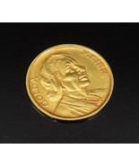 18K GOLD - Vintage Golda Meir Israel Jerusalem Coin - GOT057 - £303.19 GBP