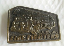 Vintage Firefighters USA Belt Buckle. 3.1/4&quot; x 2.3/8&quot; - $27.23