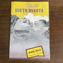 1940s Scenic South Dakota Black Hills And Badlands Region Travel Brochure &amp; Map - £18.59 GBP