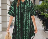 Matrix Raining Programming Code Button Front Shirt Dress (Size XS - 5XL) - $35.00+