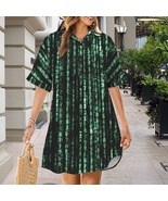 Matrix Raining Programming Code Button Front Shirt Dress (Size XS - 5XL) - €29,95 EUR+