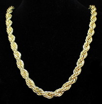 Mens 24" Thick RopeChain 10mm 14k Gold Plated Solid Necklace HipHop High Quality - £12.69 GBP