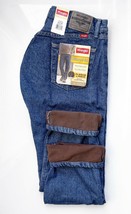 Wrangler Mens Classic Warm Flannel Lined Jeans Blue Wash Size 32x30 Relaxed Fit - £46.59 GBP