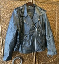 Vintage 80’s FIRST GENUINE Thinsulate Black Leather Braided Motorcycle J... - $134.83