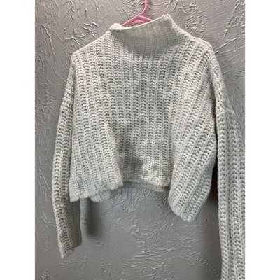 Aerie Gray Chunky Knit Sweater Top Mock Neck Juniors Womens Size XS Item image 3