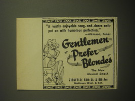 1950 Gentlemen Prefer Blondes Musical Ad - A vastly enjoyable song-and-dance - £14.54 GBP