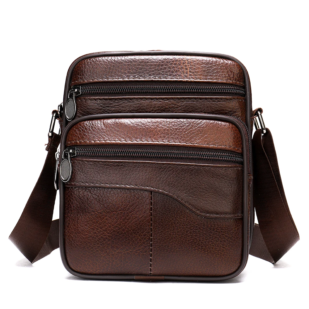 MVA Men&#39;s Bag Genuine Leather Handbags Men Leather Shoulder Bags Men Mes... - £23.12 GBP