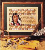 Vtg 1994 Walk Softly Native American Indian Cross Stitch Pattern - $16.99