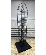 VTG Black Metal Tall CD Holder Storage Rack Fits 28 + 6 Double CDs Free ... - $33.85