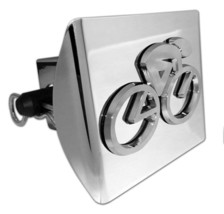 CYCLING LOGO CHROME PLATED SHINY ON PLASTIC DECAL USA MADE TRAILER HITCH... - £51.12 GBP