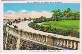 Postcard Look Out On Mount Royal Montreal Quebec - £2.36 GBP
