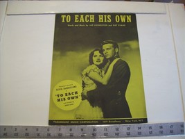 To Each His Own - vintage sheet music by Livingston and Evans  Olivia DeHavillan - $12.86