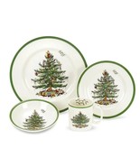 SPODE CHRISTMAS TREE 4pc PLACE SETTING FOR ONE CEREAL,MUG,SALAD,DINNER BNIB - £36.76 GBP