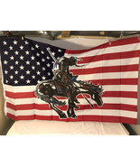 AMERICAN FLAG W/ END OF THE TRAIL NATIVE 3x5ft FLAG 100% POLYESTER W/ GR... - €14,66 EUR
