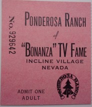 Vintage Bonanza Ponerosa Ranch Nevada Used Tour Ticket  - $1.99