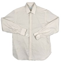 NEW Brioni Fine Cotton Dress Shirt!  16 1/2 Long  White Tan Black & Rust Check - $229.99