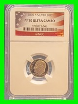 2005-S Silver Roosevelt Dime 10C NGC PF70 Ultra Cameo TOP POP! - £46.71 GBP