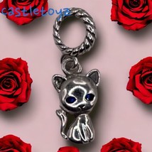 925 Sterling Silver Charm Kitty Cat - £9.14 GBP