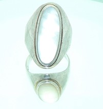 Sterling Silver Fashion Mother Of Pearl Ring 10.0g Size 10.5 - $122.50